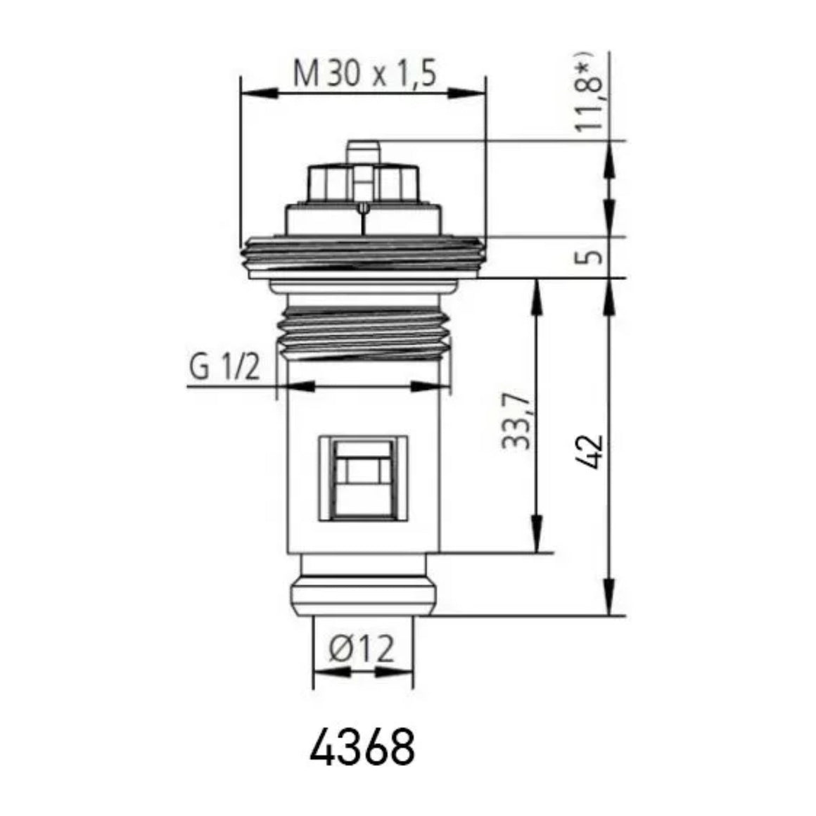 BELRAD thermostatische insert lang – M30
