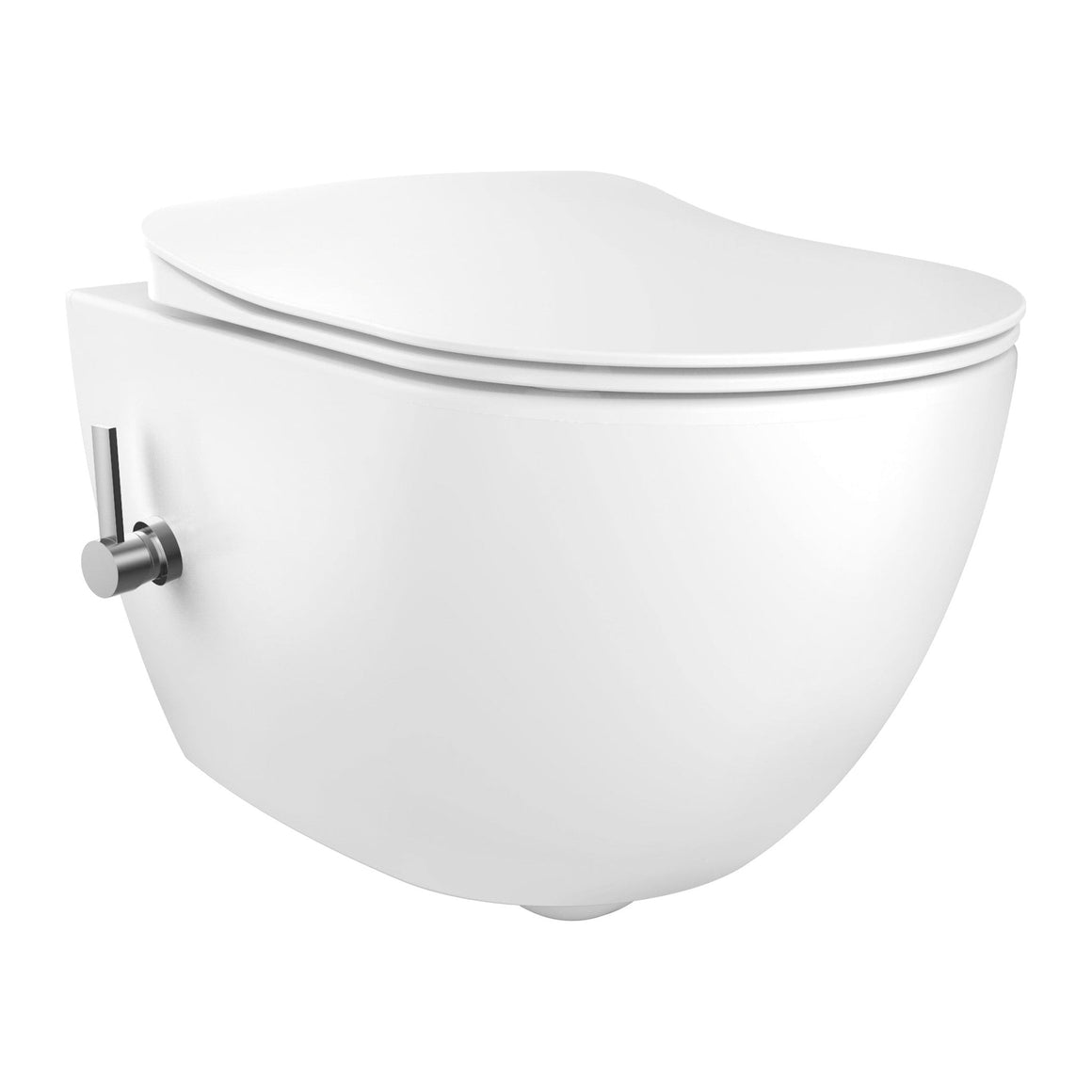 DESIGN RIMOFF OPHANG WC MET RVS SPROEIER (BIDET) + KOUD/WARM WATERKRAAN - WIT