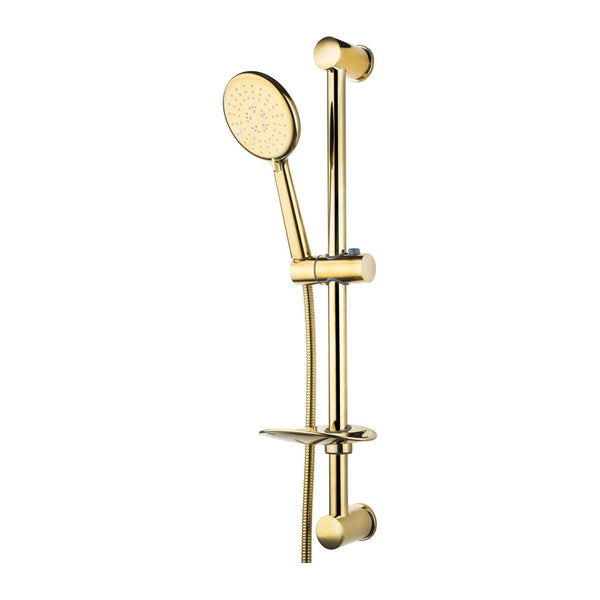 Aloni Glijstangset compleet met handdouche en zeephouder – Goud