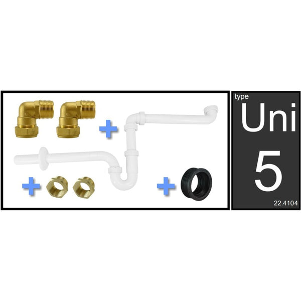 Xellanz Uni-5 wastafelsifon aansluitset