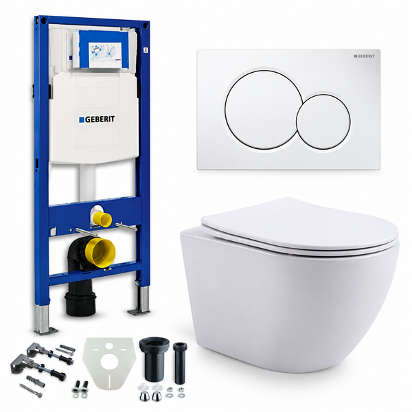 Geberit UP320 Complete Toiletset – Aloni Pro Tornado Flush Rimless – Sigma01 Wit – Softclose