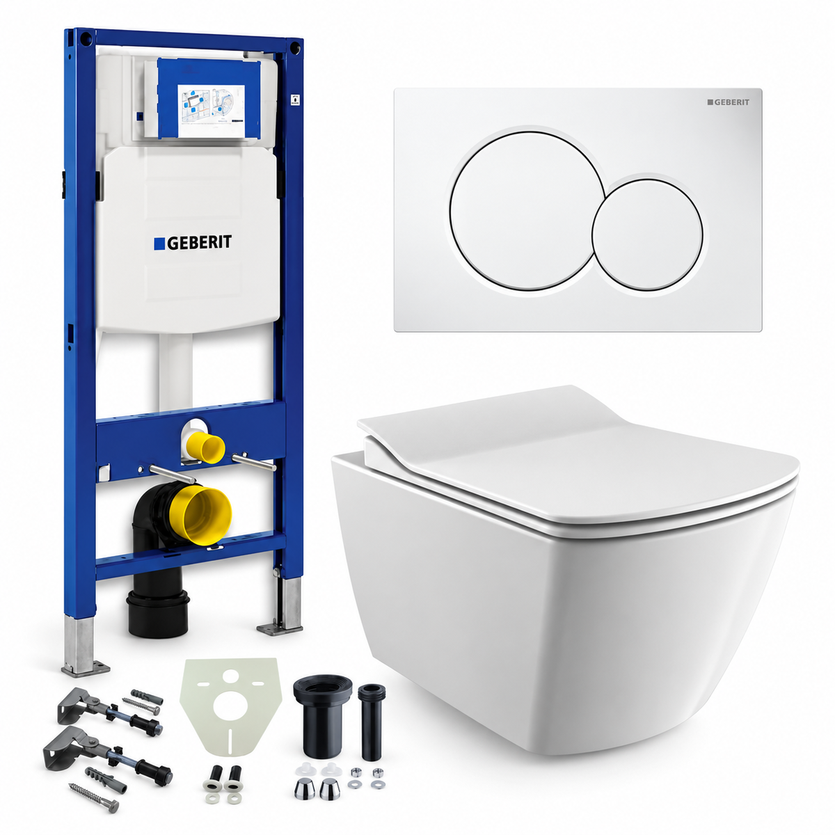Geberit UP320 Complete Toiletset – Creavit Elegant Randloos Wit – Softclose – Sigma01 Wit creavit-elegant op witte achtergrond