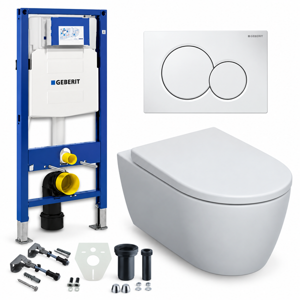 Geberit UP320 toiletset met iCon hangtoilet en Sigma01 drukplaat wit