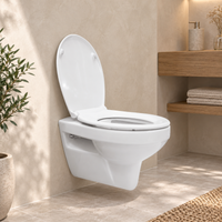 Geberit UP320 toiletset met Xellanz Trevi rimless wandcloset in moderne beige badkamer
