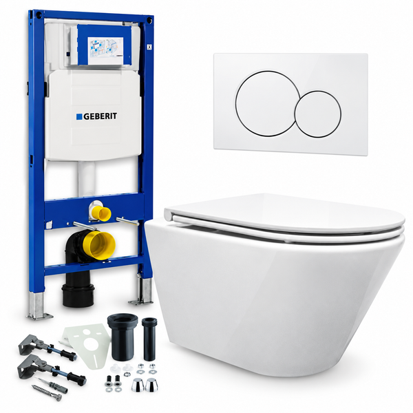 Geberit UP320 toiletset met Wiesbaden Vesta randloos hangtoilet en Sigma01 wit