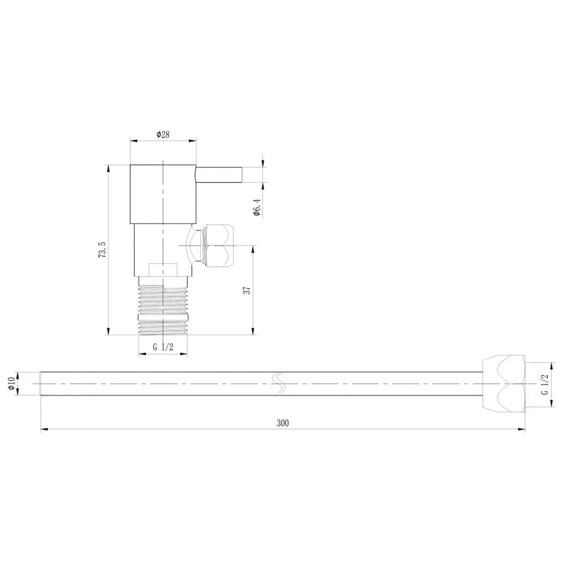 DutchLine Luxe Fonteinkraan aansluitset (stopkraan) 1/2×3/8 – Geborsteld koper