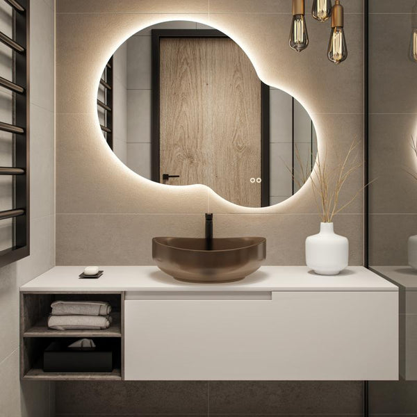 Organische Ronde Spiegel met Rondom Indirecte LED-Verlichting - Hipp Design