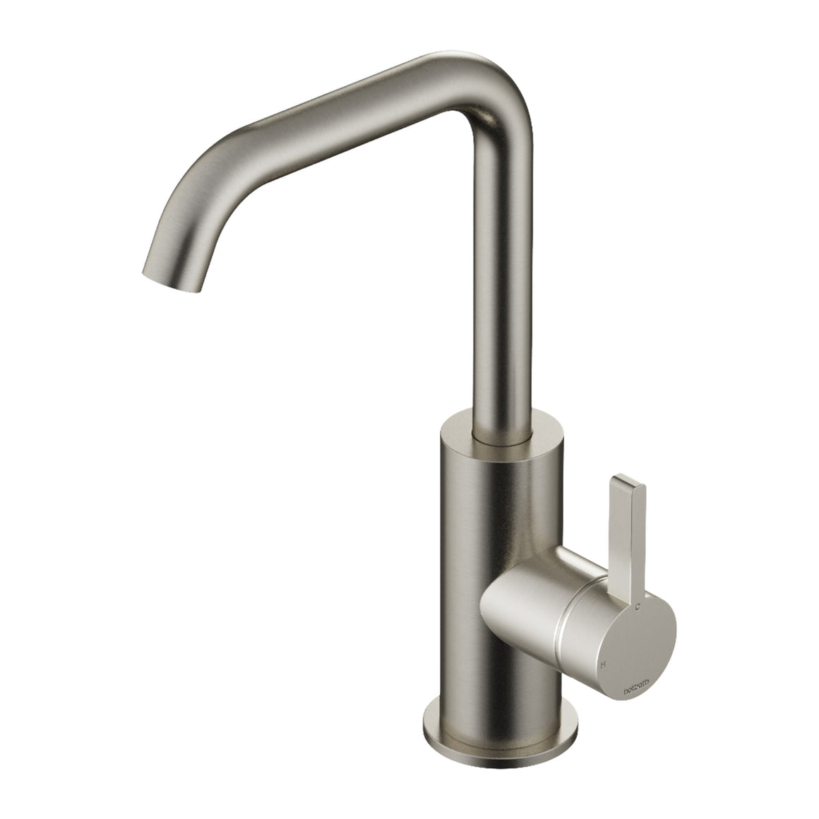 Hotbath Ace AC004 wastafelmengkraan met draaibare uitloop Geborsteld nikkel productfoto