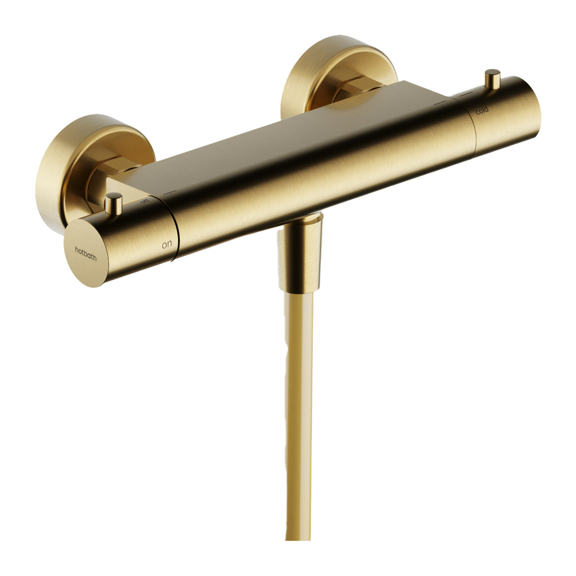 Hotbath Ace AC008 thermostatische douchemengkraan opbouw Geborsteld messing PVD productfoto