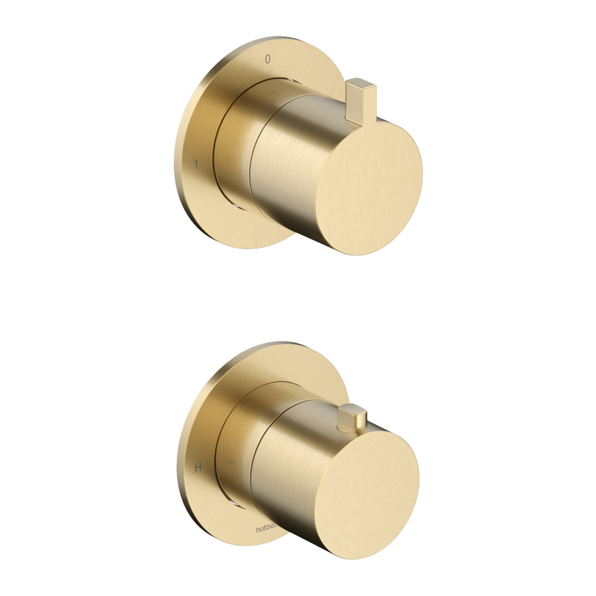 Hotbath Ace AC009 inbouw thermostaat met 2-weg stop-omstel Geborsteld messing PVD productfoto
