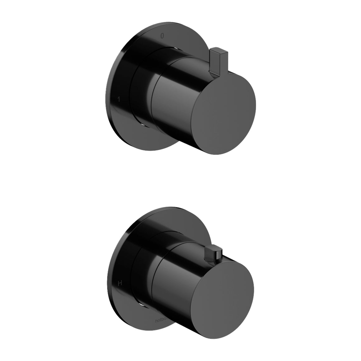 Hotbath Ace AC009 inbouw thermostaat met 2-weg stop-omstel Gepolijst zwart PVD productfoto