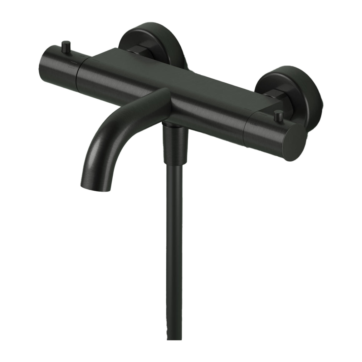 Hotbath Ace AC022 thermostatische badmengkraan opbouw Geborsteld zwart PVD productfoto