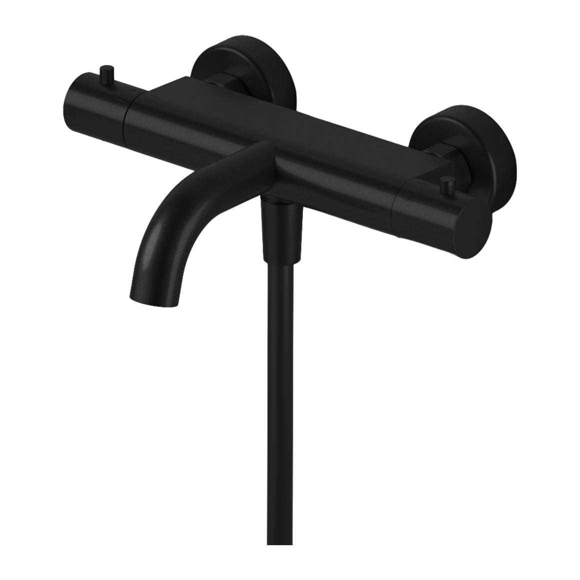 Hotbath Ace AC022 thermostatische badmengkraan opbouw Gepolijst zwart PVD productfoto (kleurimpressie)