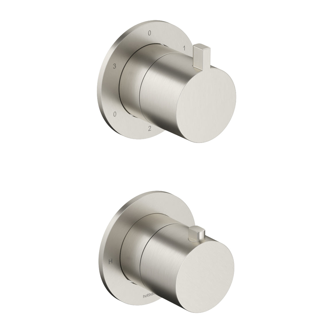 Hotbath Ace AC039 inbouw thermostaat met 3-weg stop-omstel Geborsteld nikkel productfoto