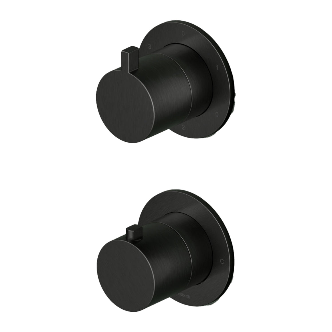 Hotbath Ace AC039 inbouw thermostaat met 3-weg stop-omstel Geborsteld zwart PVD productfoto
