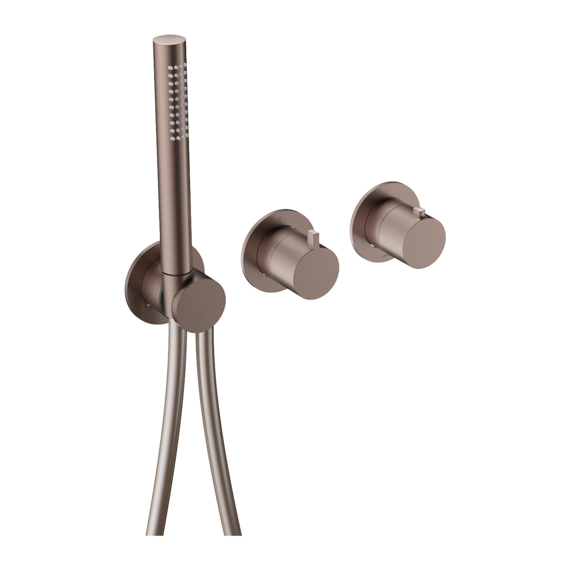 Hotbath Ace AC071 inbouw thermostaat met 2-weg omstel en handdouche Geborsteld koper PVD productfoto