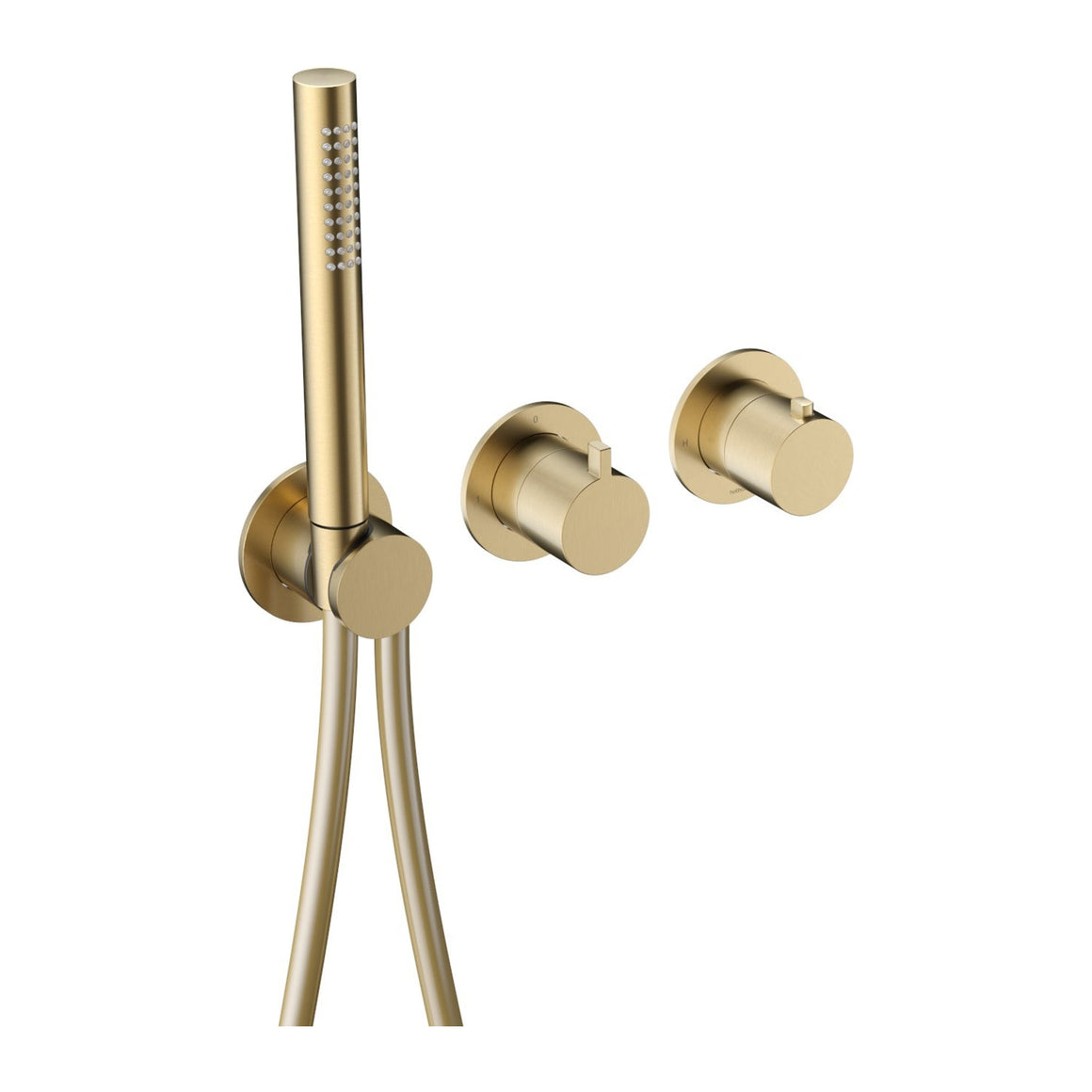 Hotbath Ace AC071 inbouw thermostaat met 2-weg omstel en handdouche Geborsteld messing PVD productfoto