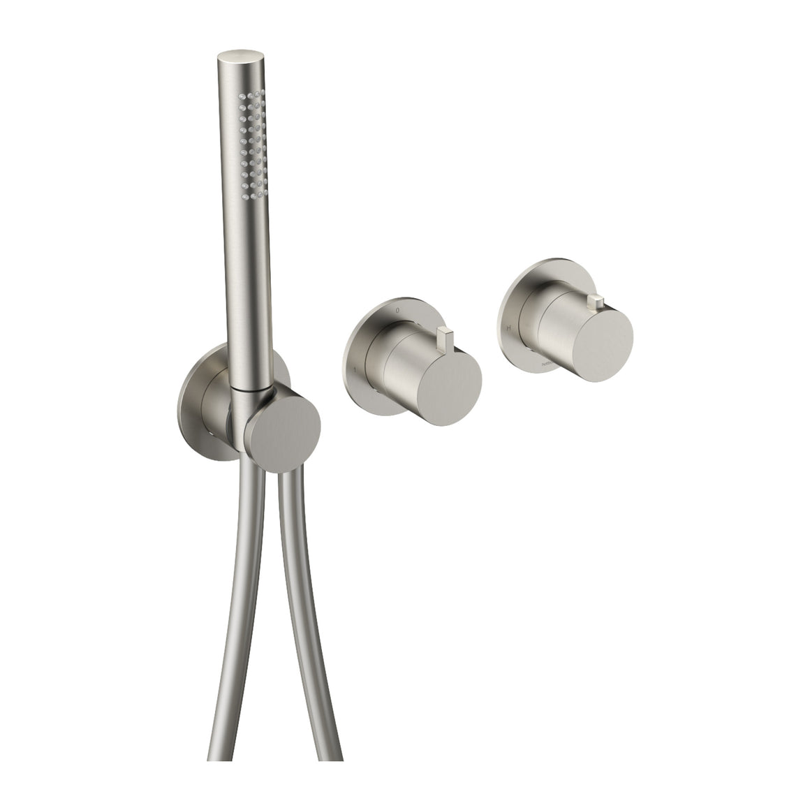 Hotbath Ace AC071 inbouw thermostaat met 2-weg omstel en handdouche Geborsteld nikkel productfoto