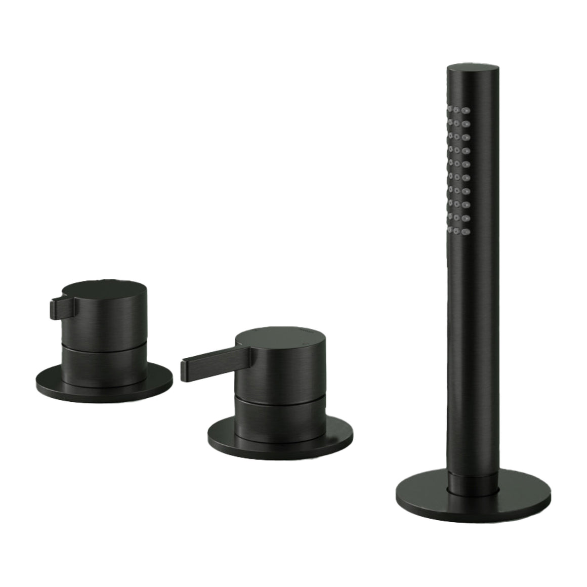 Hotbath Ace AC075 badrandcombinatie 3-gats met handdouche en 2-weg omstel Geborsteld zwart PVD productfoto
