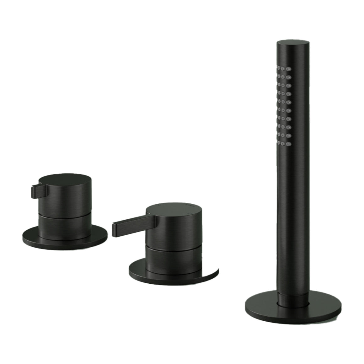 Hotbath Ace AC075 badrandcombinatie 3-gats met handdouche en 2-weg omstel Geborsteld zwart PVD productfoto