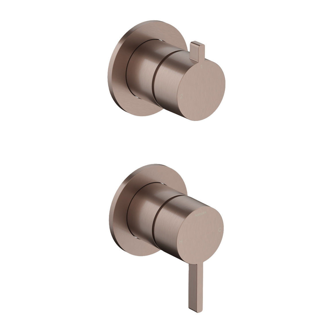 Hotbath Ace AC129 inbouw douchemengkraan met 2-weg omstel Geborsteld koper PVD productfoto