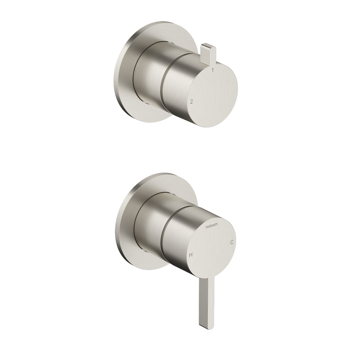 Hotbath Ace AC129 inbouw douchemengkraan met 2-weg omstel Geborsteld nikkel productfoto