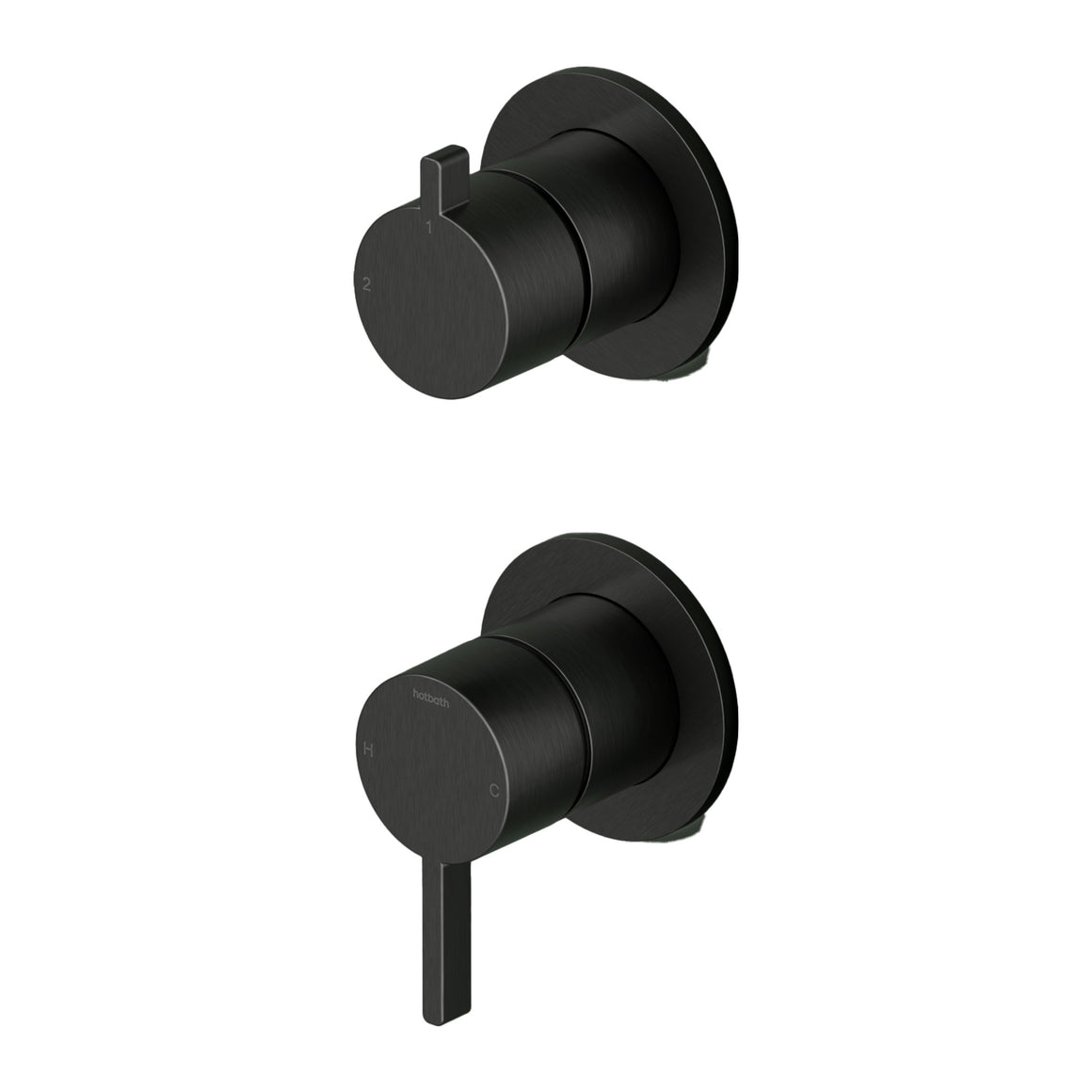 Hotbath Ace AC129 inbouw douchemengkraan met 2-weg omstel Geborsteld zwart PVD productfoto