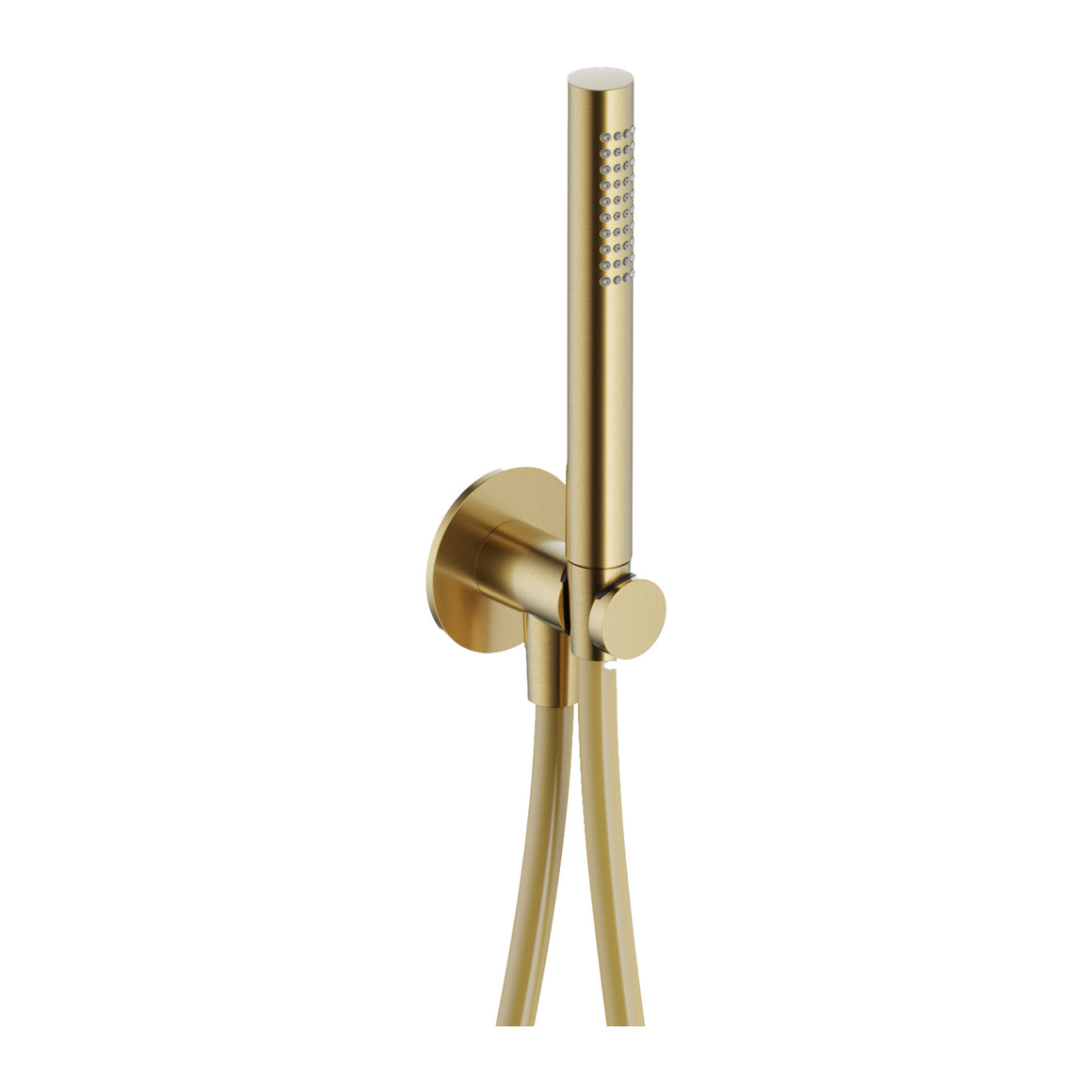Hotbath Ace AC440 handdoucheset met wandhouder, wanduitlaat en doucheslang 150 cm Geborsteld messing PVD productfoto