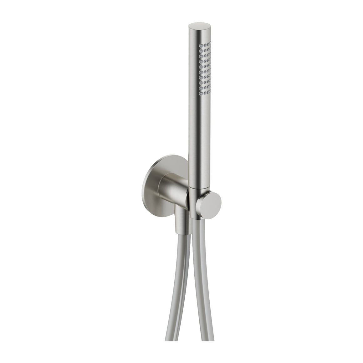 Hotbath Ace AC440 handdoucheset met wandhouder, wanduitlaat en doucheslang 150 cm Geborsteld nikkel productfoto