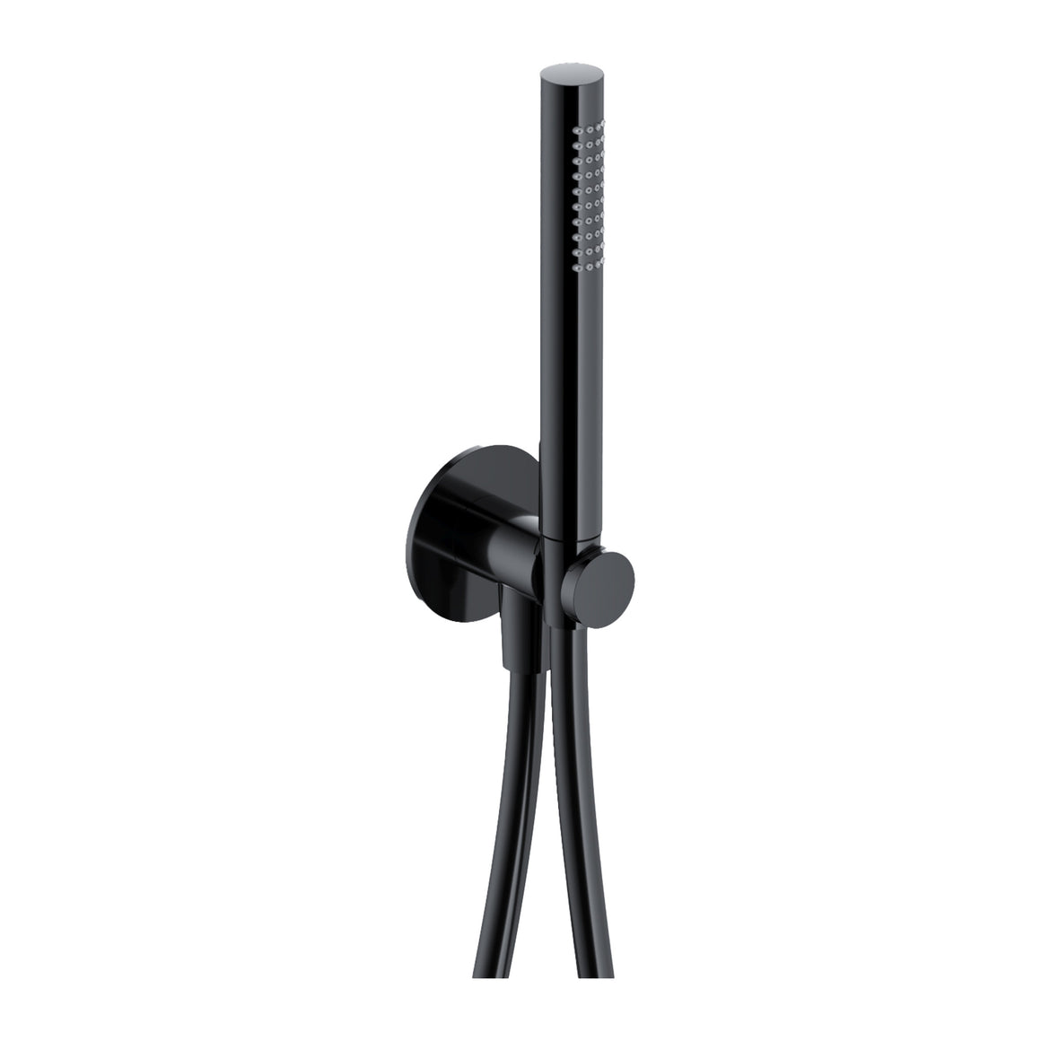 Hotbath Ace AC440 handdoucheset met wandhouder, wanduitlaat en doucheslang 150 cm Gepolijst zwart PVD productfoto