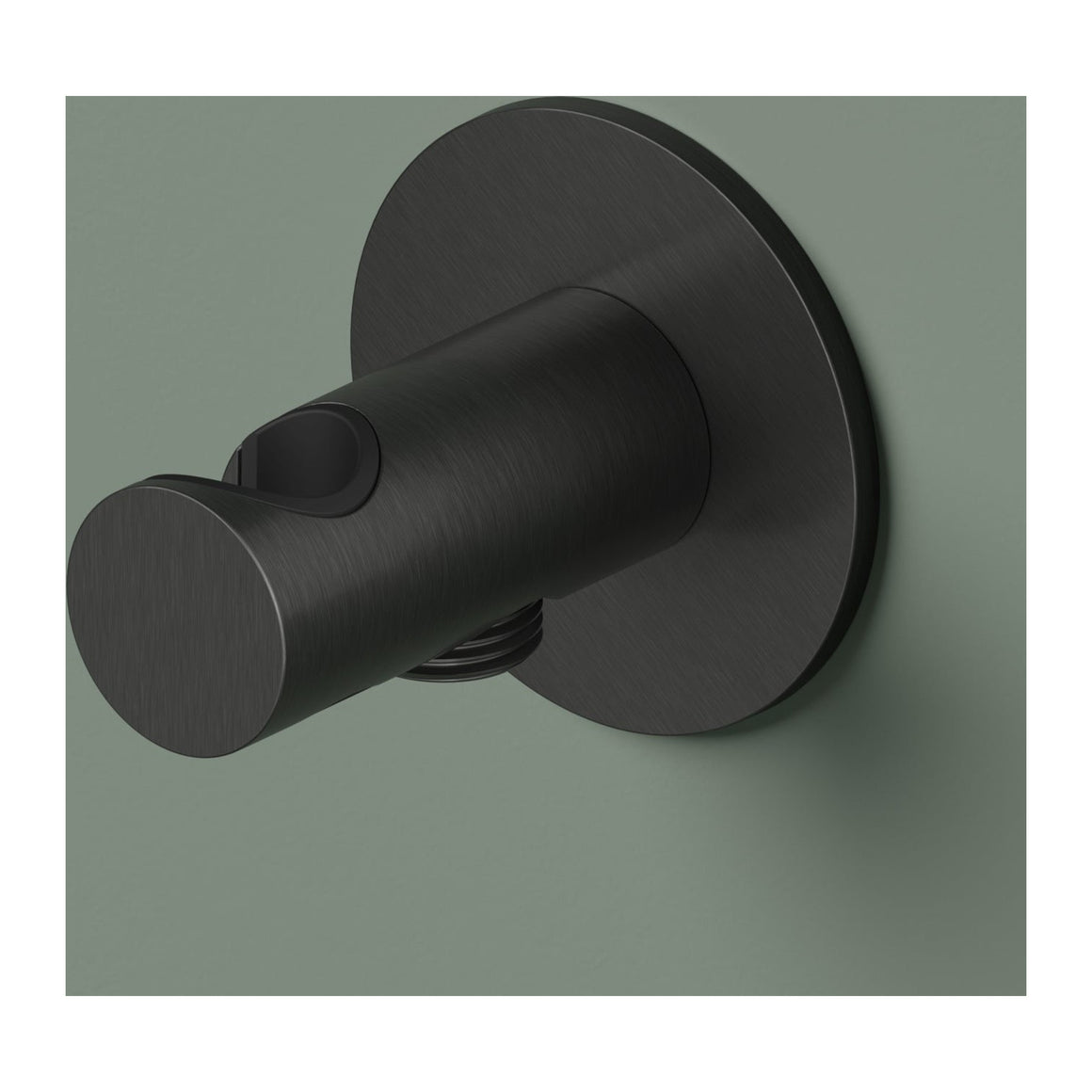 Hotbath Ace AC515 wandhouder met doucheaansluiting Geborsteld zwart PVD productfoto
