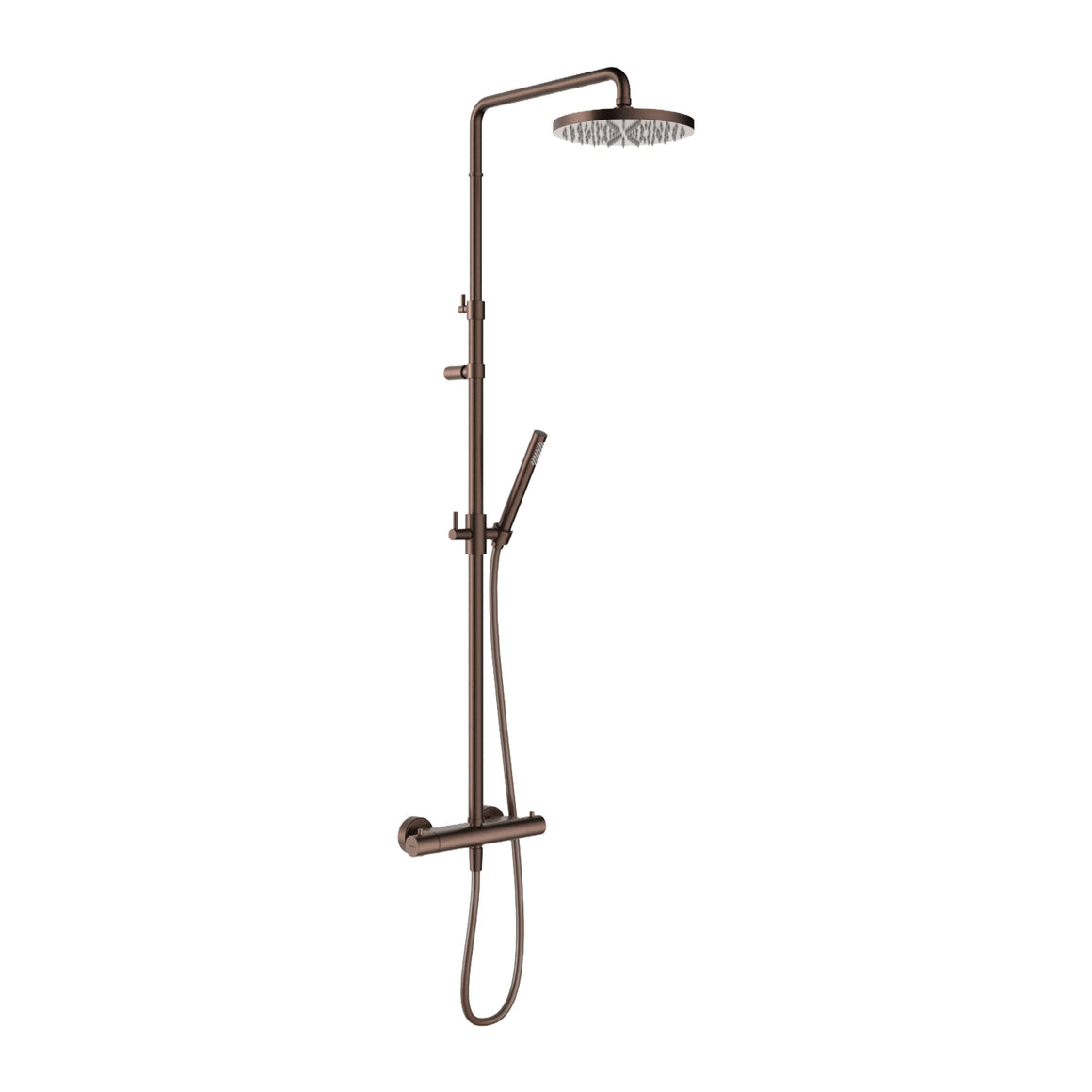 Hotbath Ace SDS11 thermostatische regendoucheset opbouw Geborsteld koper PVD productfoto