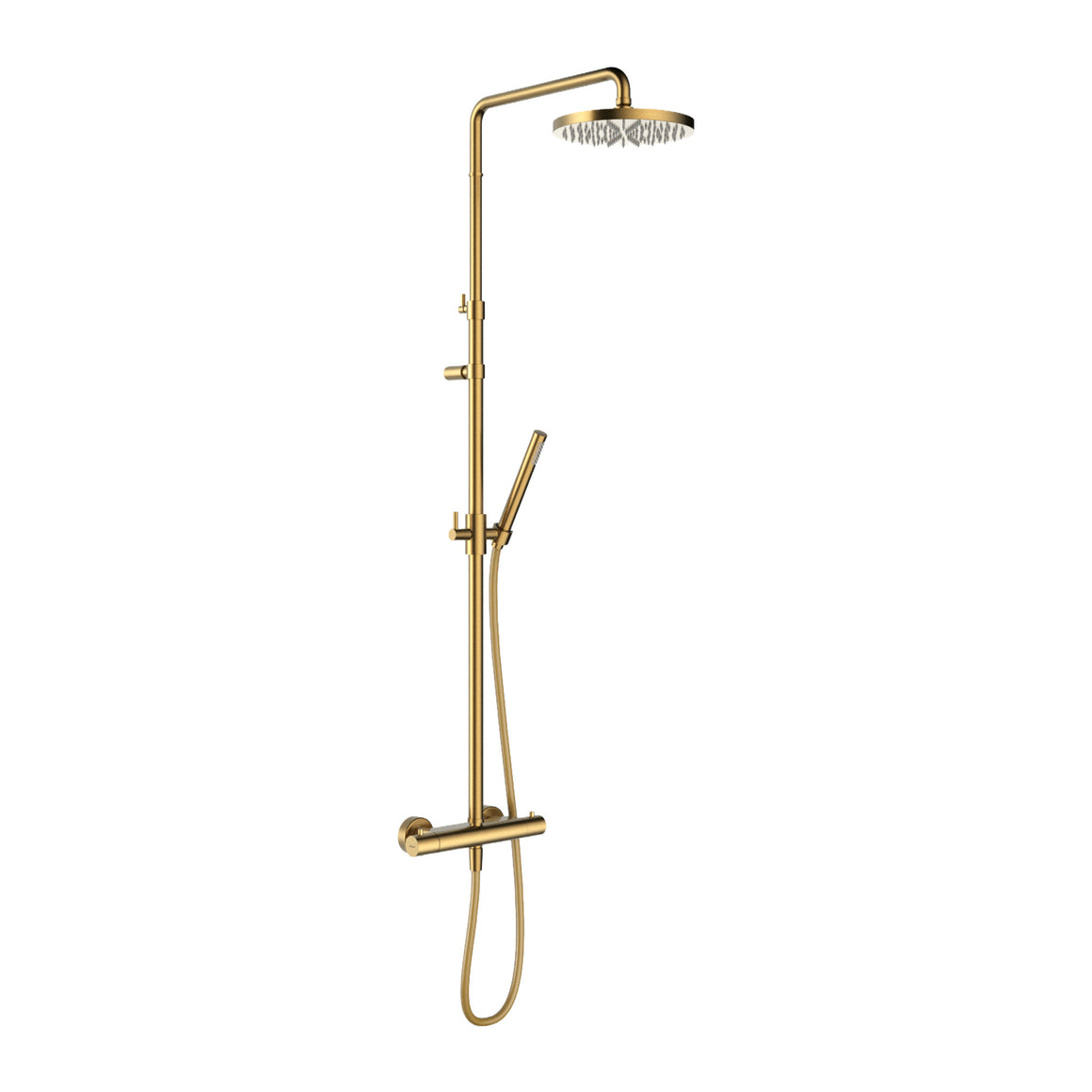 Hotbath Ace SDS11 thermostatische regendoucheset opbouw Geborsteld messing PVD productfoto