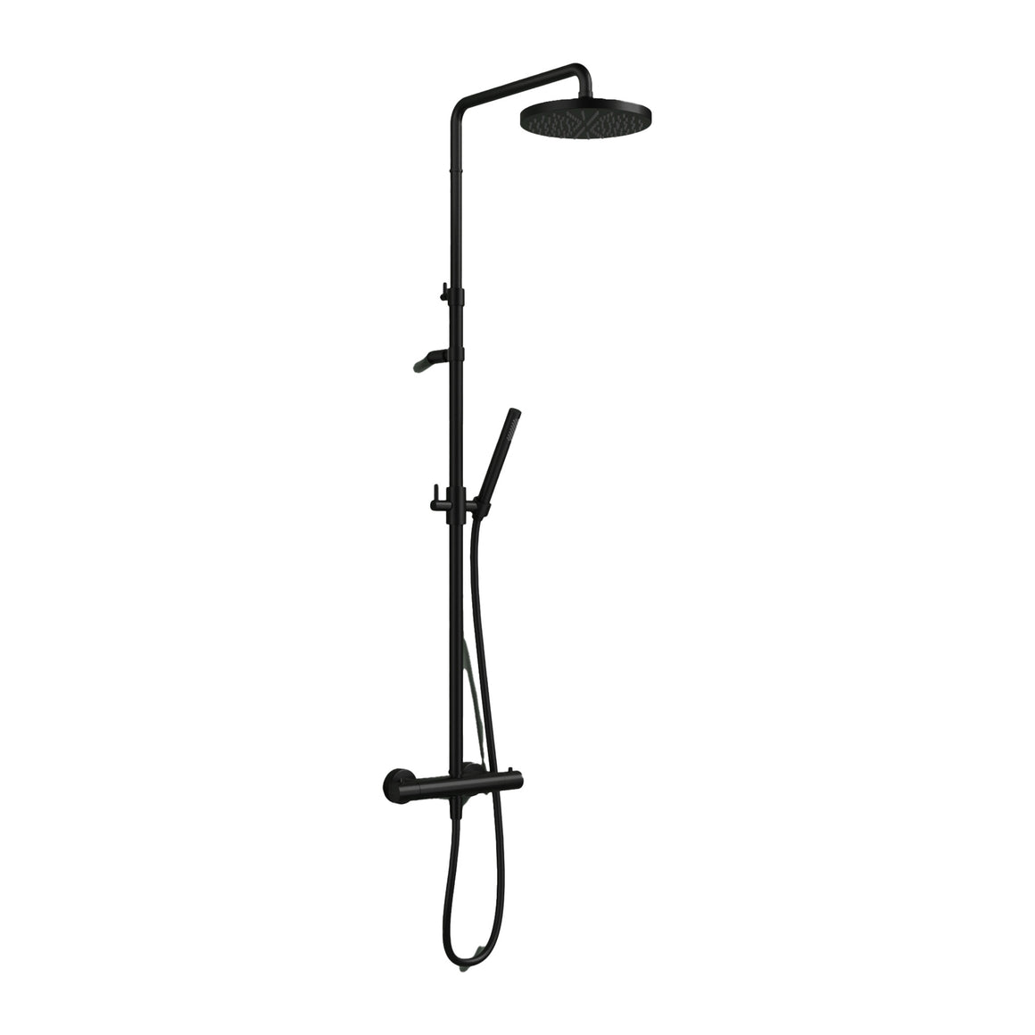 Hotbath Ace SDS11 thermostatische regendoucheset opbouw Geborsteld zwart PVD productfoto