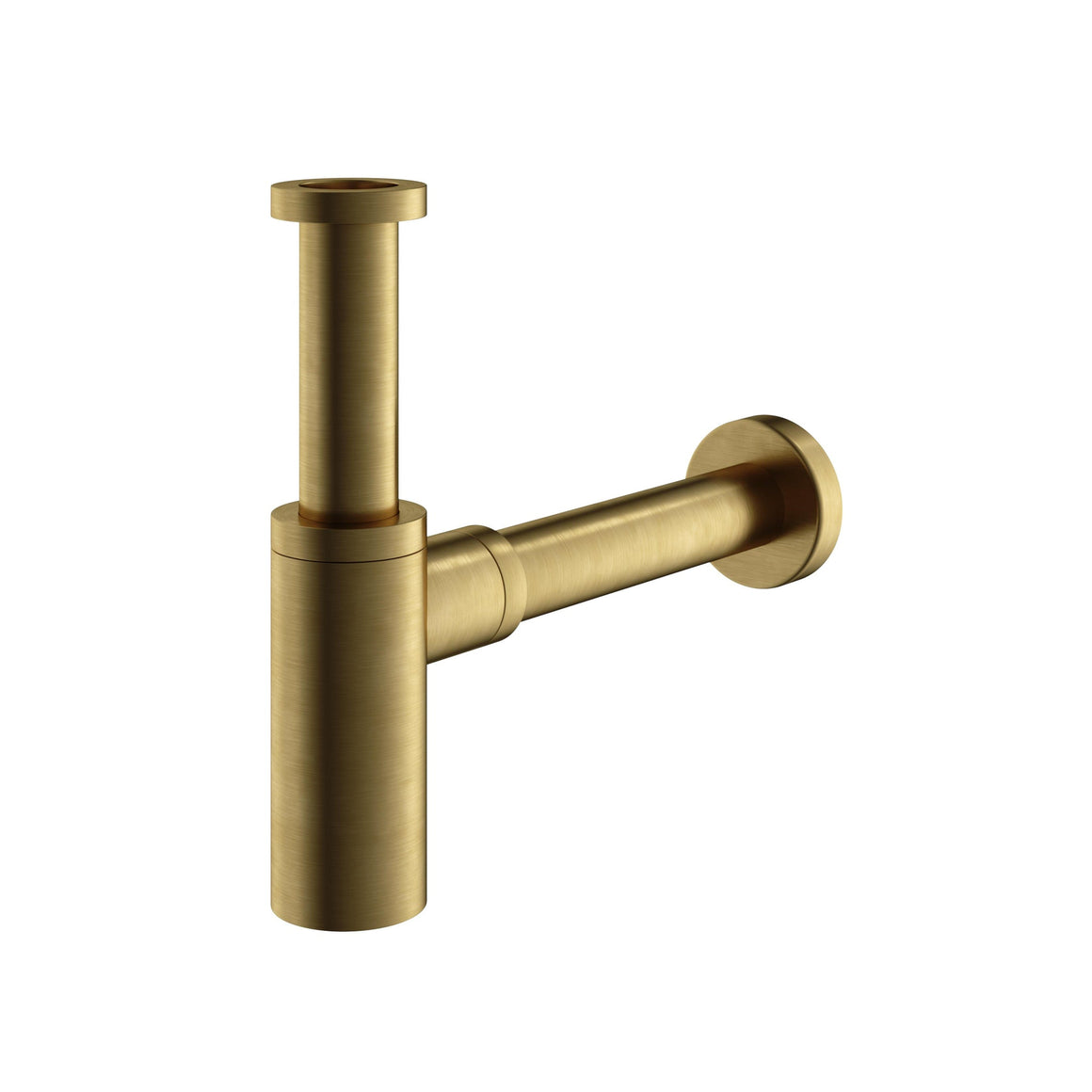 Hotbath Archie AR035 design sifon rond RVS 316 Geborsteld messing PVD productfoto