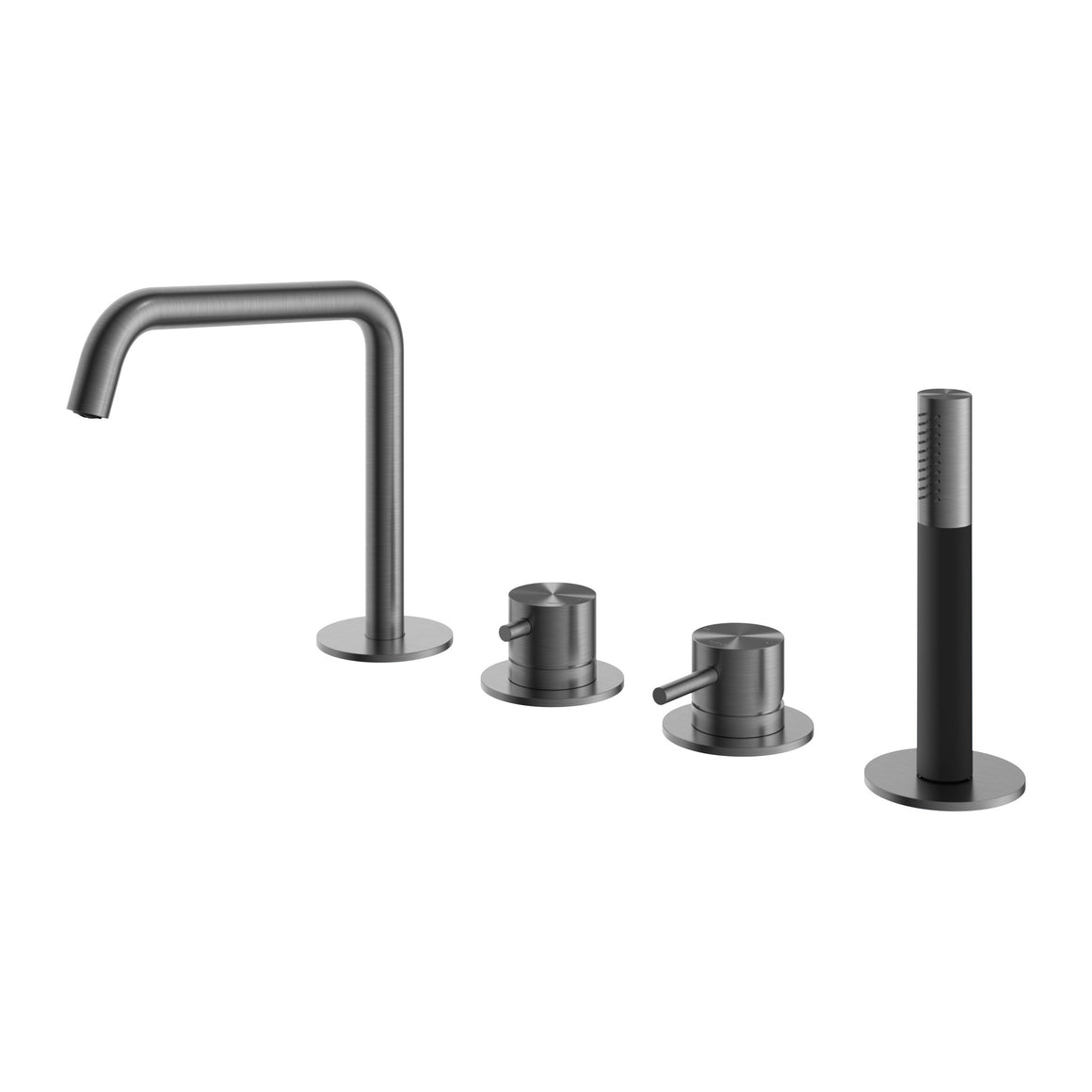 Hotbath Archie AR083 badrandcombinatie met uitloop en 2-weg omstel RVS 316 Geborsteld gunmetal PVD productfoto