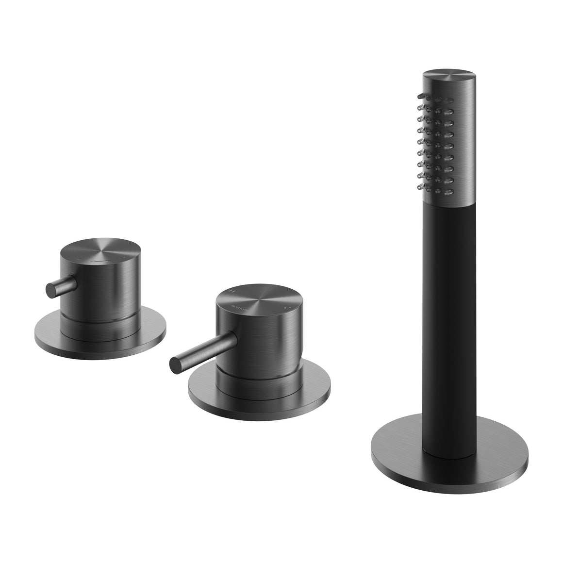 Hotbath Archie AR085 badrandcombinatie zonder uitloop met 2-weg omstel RVS 316 Geborsteld gunmetal PVD productfoto