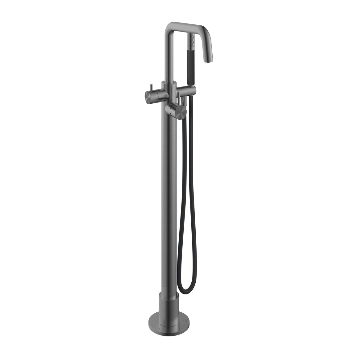 Hotbath Archie AR087 vrijstaande badmengkraan met draaibare uitloop en handdouche RVS 316 Geborsteld gunmetal PVD productfoto