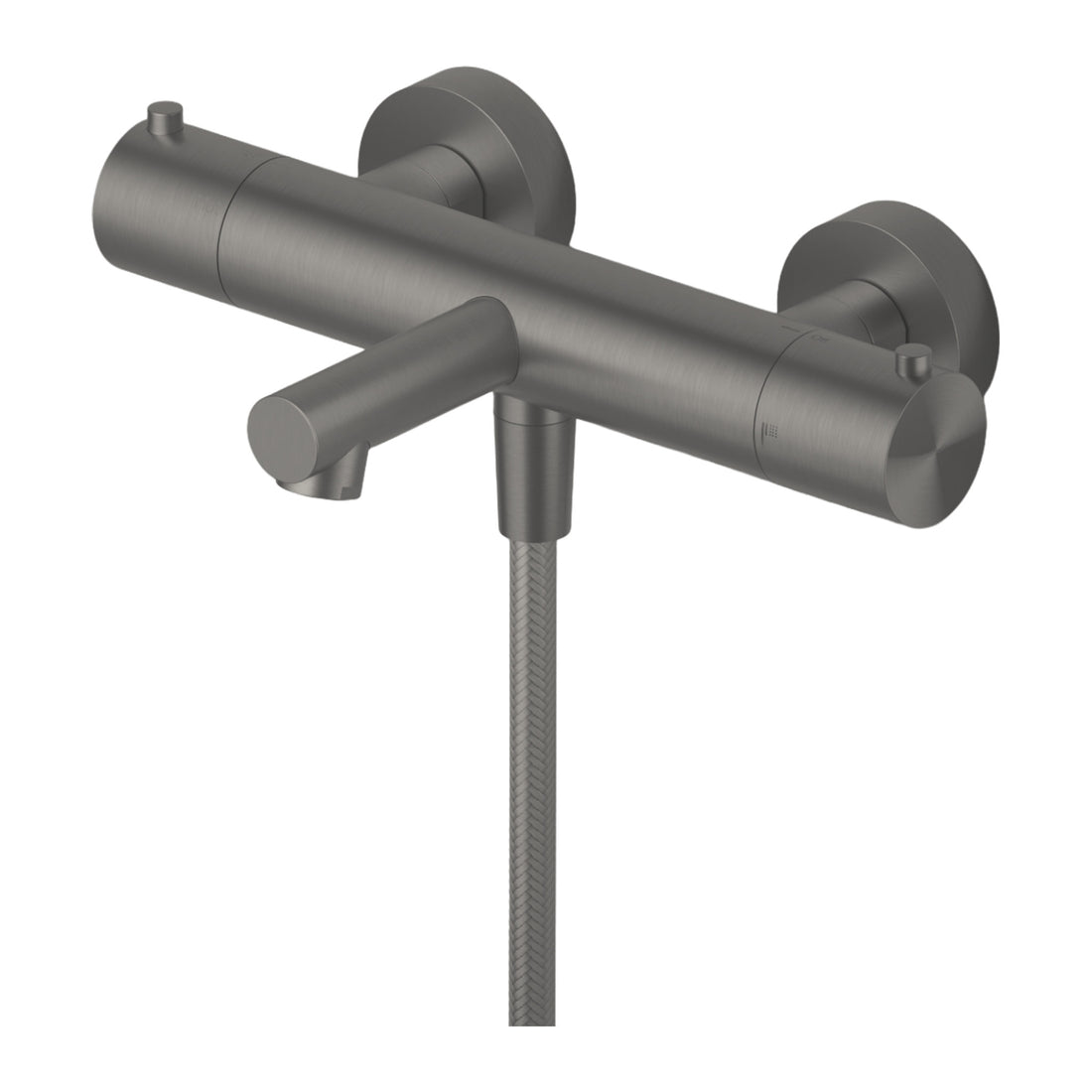 Hotbath Archie AR122 thermostatische badmengkraan met uitloop RVS 316 Geborsteld gunmetal PVD productfoto (kleurimpressie)