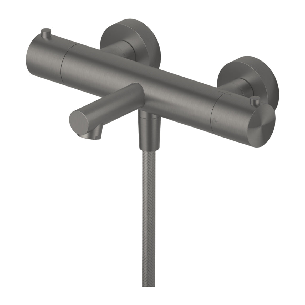 Hotbath Archie AR122 thermostatische badmengkraan met uitloop RVS 316 Geborsteld gunmetal PVD productfoto (kleurimpressie)