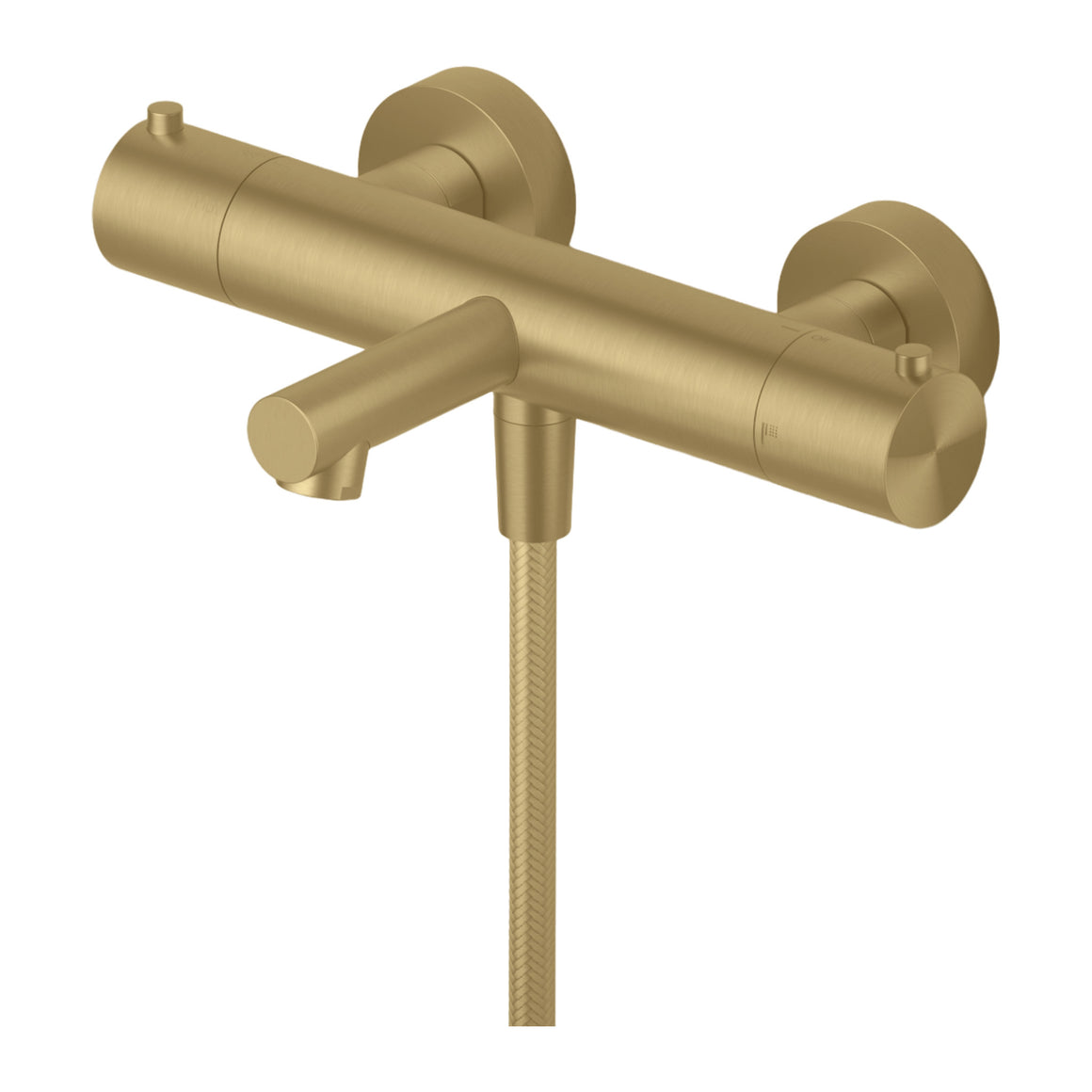 Hotbath Archie AR122 thermostatische badmengkraan met uitloop RVS 316 Geborsteld messing PVD productfoto (kleurimpressie)