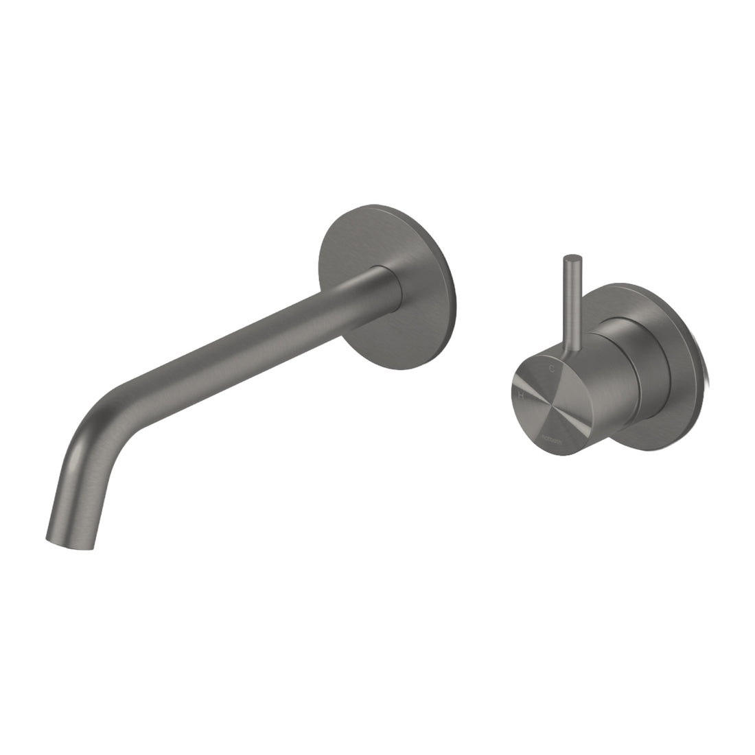 Hotbath Archie AR125 inbouw wastafelmengkraan met 20 cm uitloop RVS 316 Geborsteld gunmetal PVD productfoto (kleurimpressie)