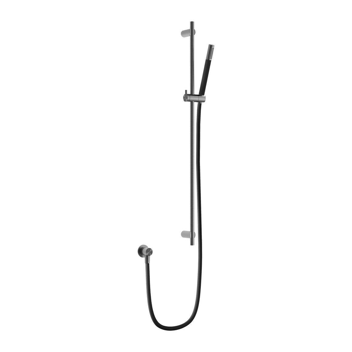 Hotbath Archie AR317 glijstangset 90 cm met wanduitlaat, doucheslang en handdouche RVS 316 Geborsteld gunmetal PVD productfoto