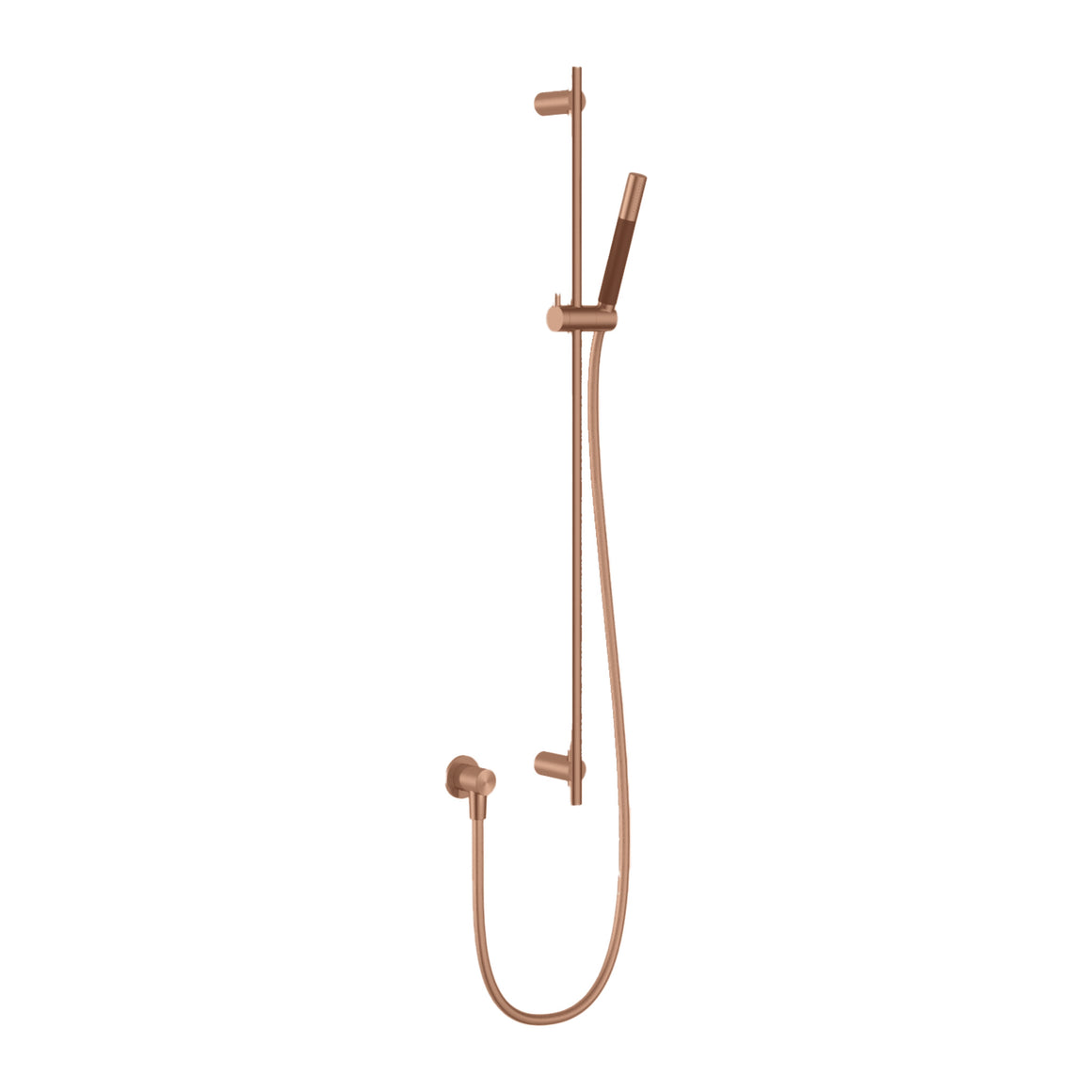 Hotbath Archie AR317 glijstangset 90 cm met wanduitlaat, doucheslang en handdouche RVS 316 Geborsteld koper PVD productfoto (kleurimpressie)