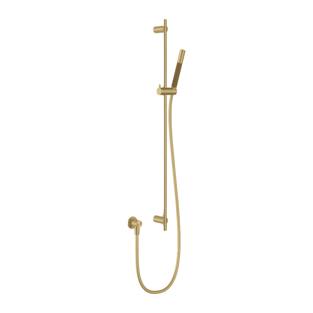 Hotbath Archie AR317 glijstangset 90 cm met wanduitlaat, doucheslang en handdouche RVS 316 Geborsteld messing PVD productfoto (kleurimpressie)