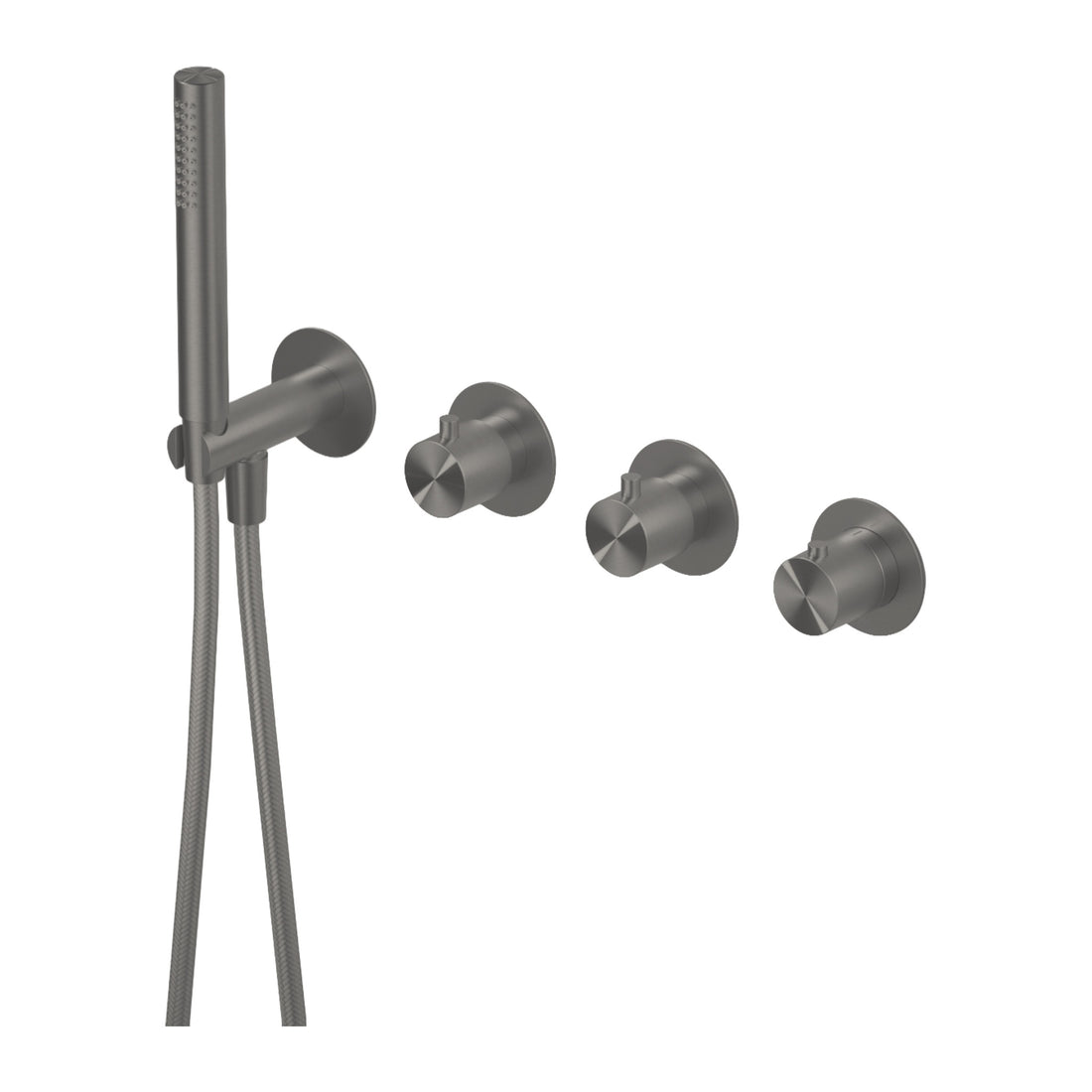 Hotbath Archie AR7071 inbouw bad/douchethermostaat met 2 stopkranen zonder uitloop RVS 316 Geborsteld gunmetal PVD productfoto (kleurimpressie)