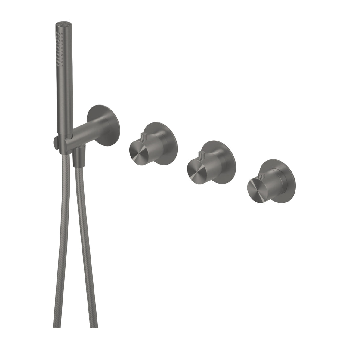 Hotbath Archie AR7071 inbouw bad/douchethermostaat met 2 stopkranen zonder uitloop RVS 316 Geborsteld gunmetal PVD productfoto (kleurimpressie)