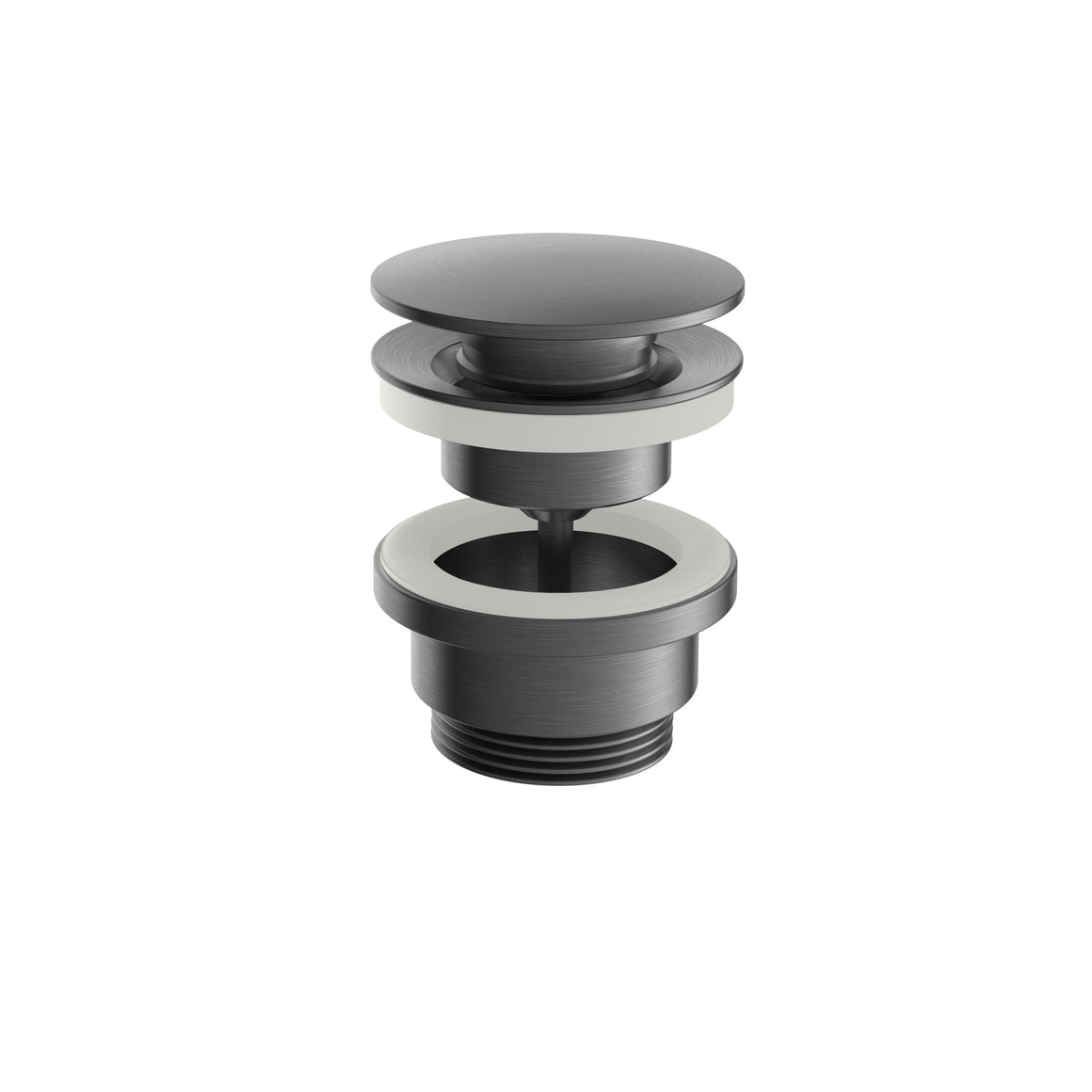 Hotbath Archie AR708 always open afvoerplug rond RVS 316 Geborsteld gunmetal PVD productfoto