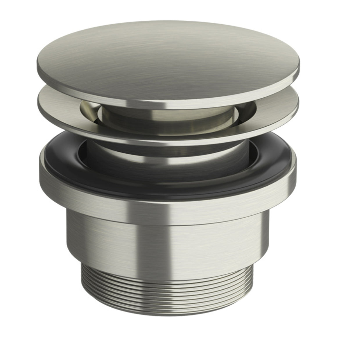 Hotbath Archie AR708 always open afvoerplug rond RVS 316 Geborsteld RVS productfoto