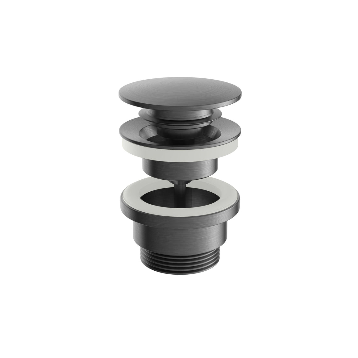 Hotbath Archie AR710 clickwaste afvoerplug rond RVS 316 Geborsteld gunmetal PVD productfoto